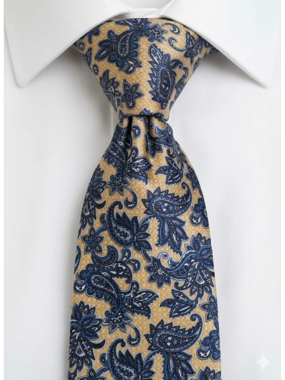 Pierre Cardin yellow blue paisley tie - 59"